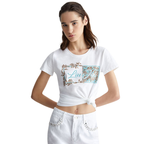 Liu Jo T-shirt T-shirt Donna con stampa e applicazioni Tiffany P24-LIU.JOMA4340JS923-N9336-XS - Francavilla Moda